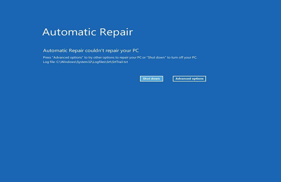 la réparation automatique de Windows 10 n'a pas pu réparer votre PC