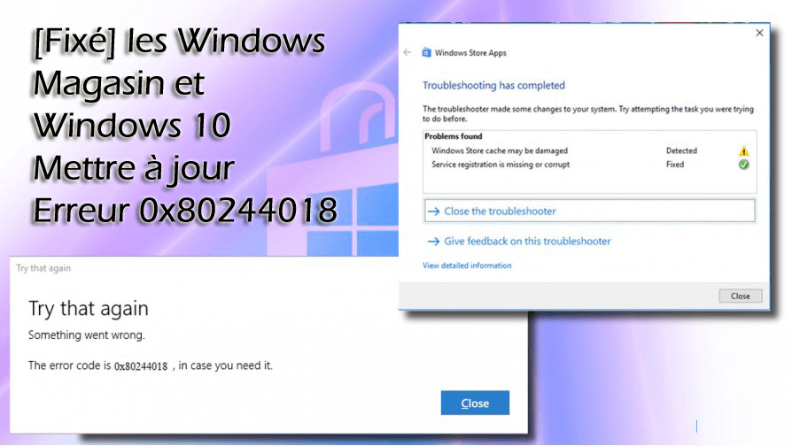 Windows 10 erreur 0x80244018