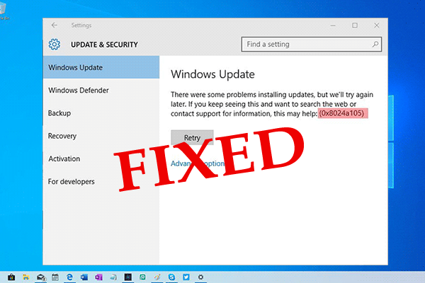 erreur 0x8024a105 dans Windows 10