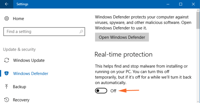 la protection antivirus a expiré Windows 10