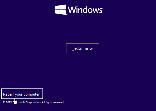 l'installation de Windows 10
