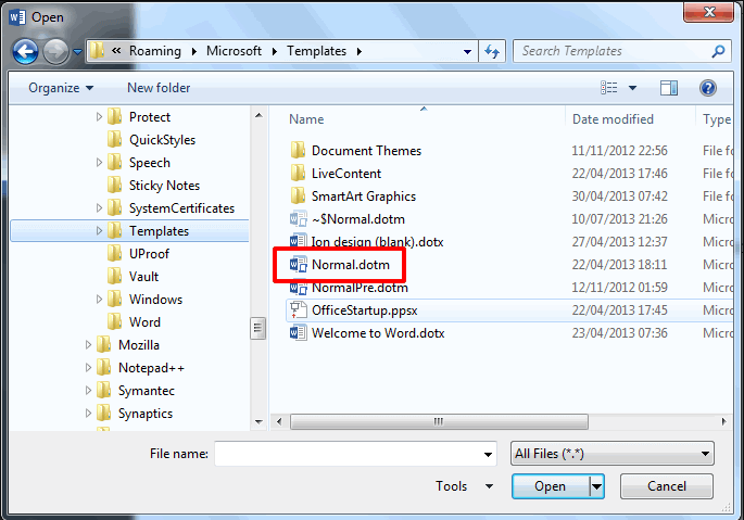 Erreurs MS Word