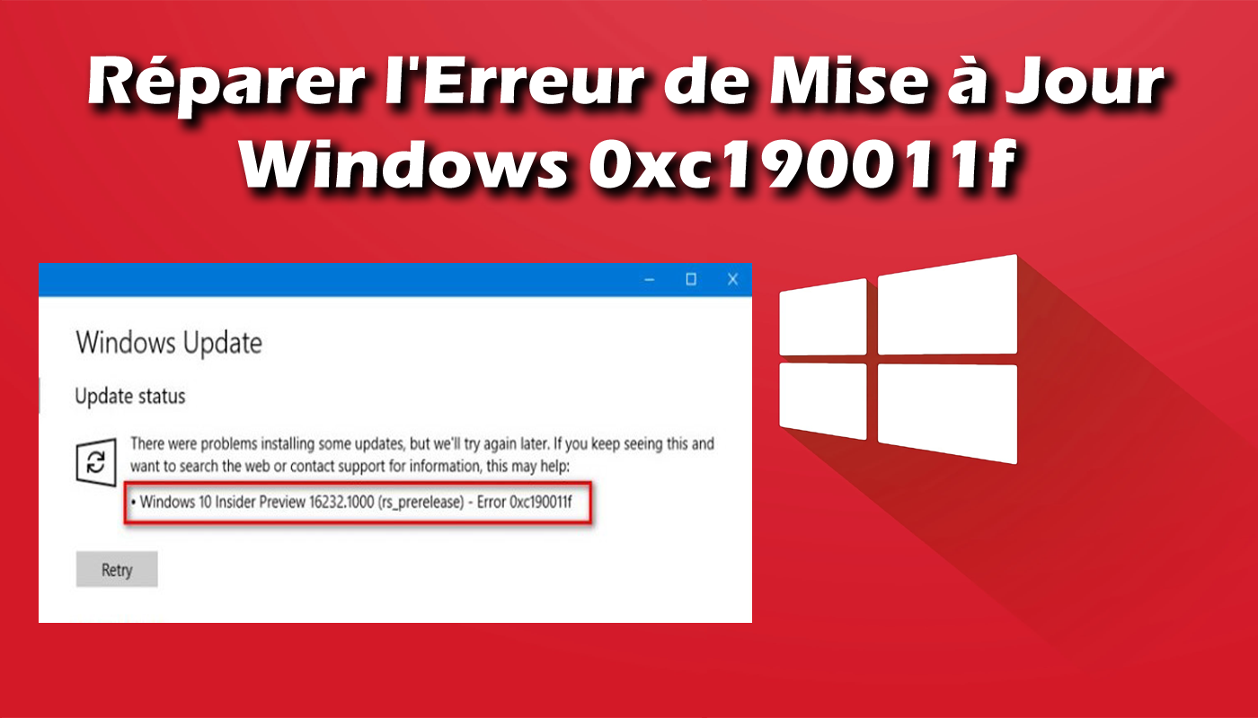 réparer l'erreur de mise à jour Windows 0xc190011f