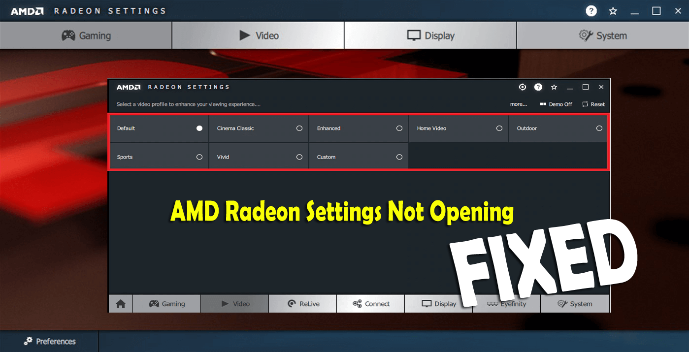 AMD Radeon Settings sera problème pas ouvert