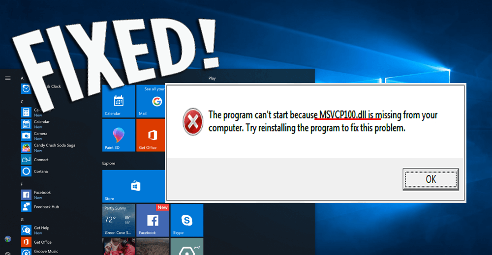 Msvcp110.dll est absent de votre Windows 10
