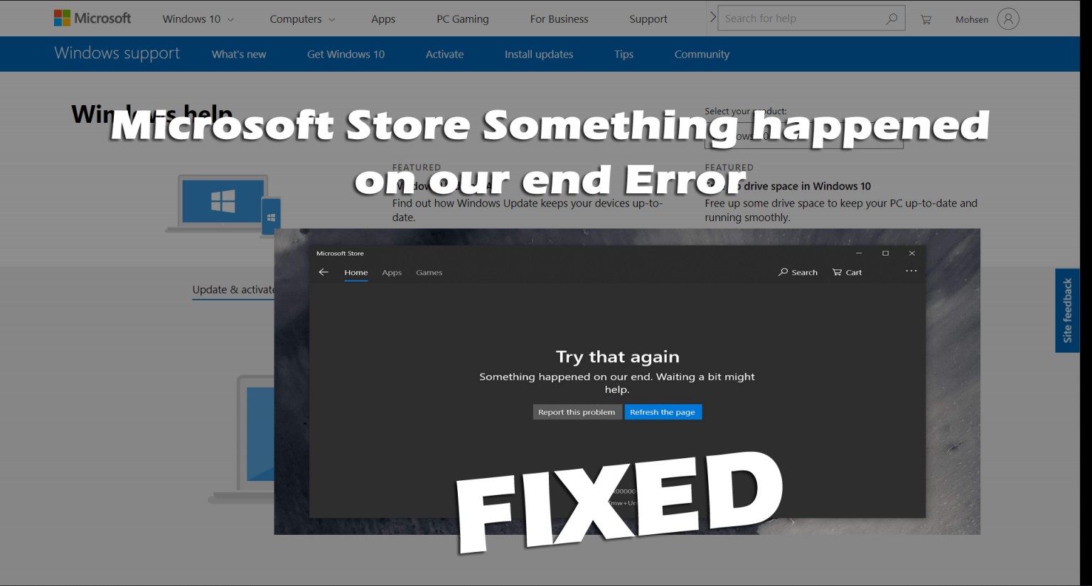 Microsoft Store: une erreur s'est produite lors de notre erreur de fin,