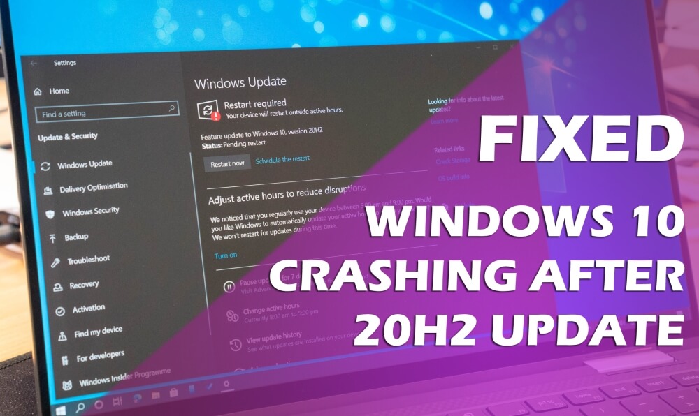 corriger le plantage de Windows 10 après la mise à jour 20H2