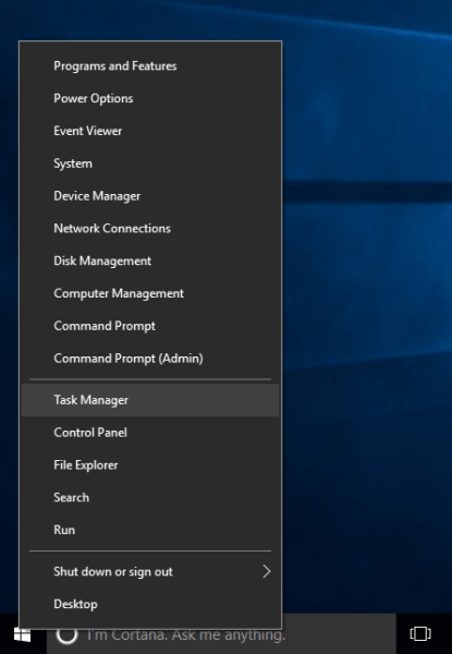 Ouvrez le gestionnaire de tâches dans Windows 10,