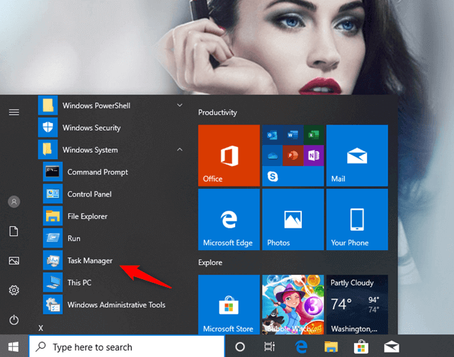  Ouvrez le gestionnaire de tâches Windows 10