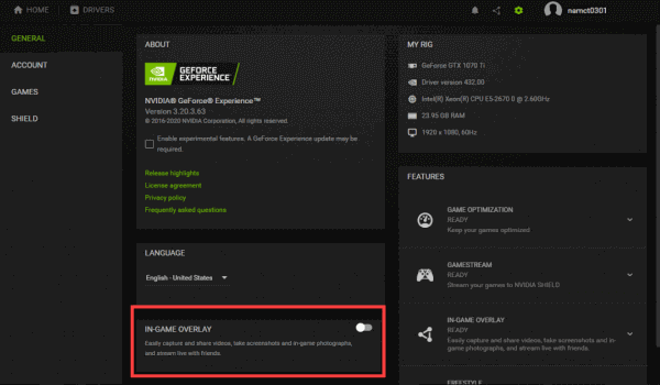 Désactiver GeForce Experience et Steam Overlay