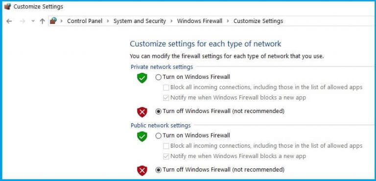 Désactiver temporairement AntivirusWindows Défenseur