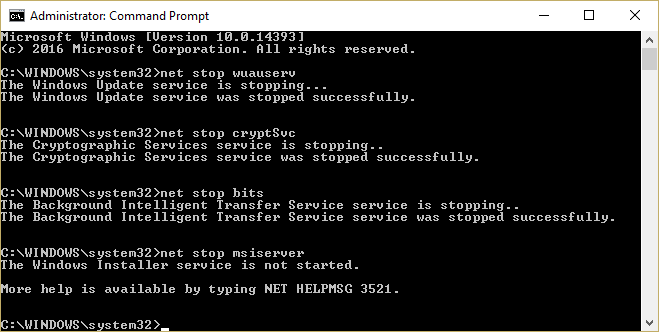 Erreur de mise à jour Windows 0x80080005