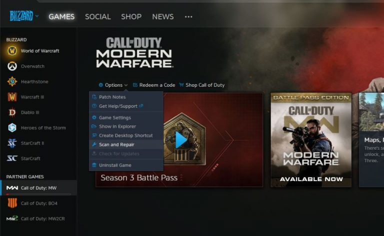 corrige Call of Duty Modern Warfare continue de s'écraser sur PC