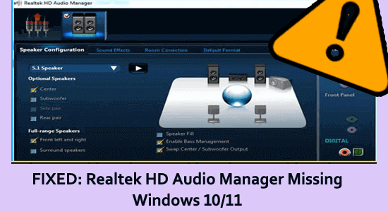 comment obtenir le gestionnaire audio Realtek HD manquant